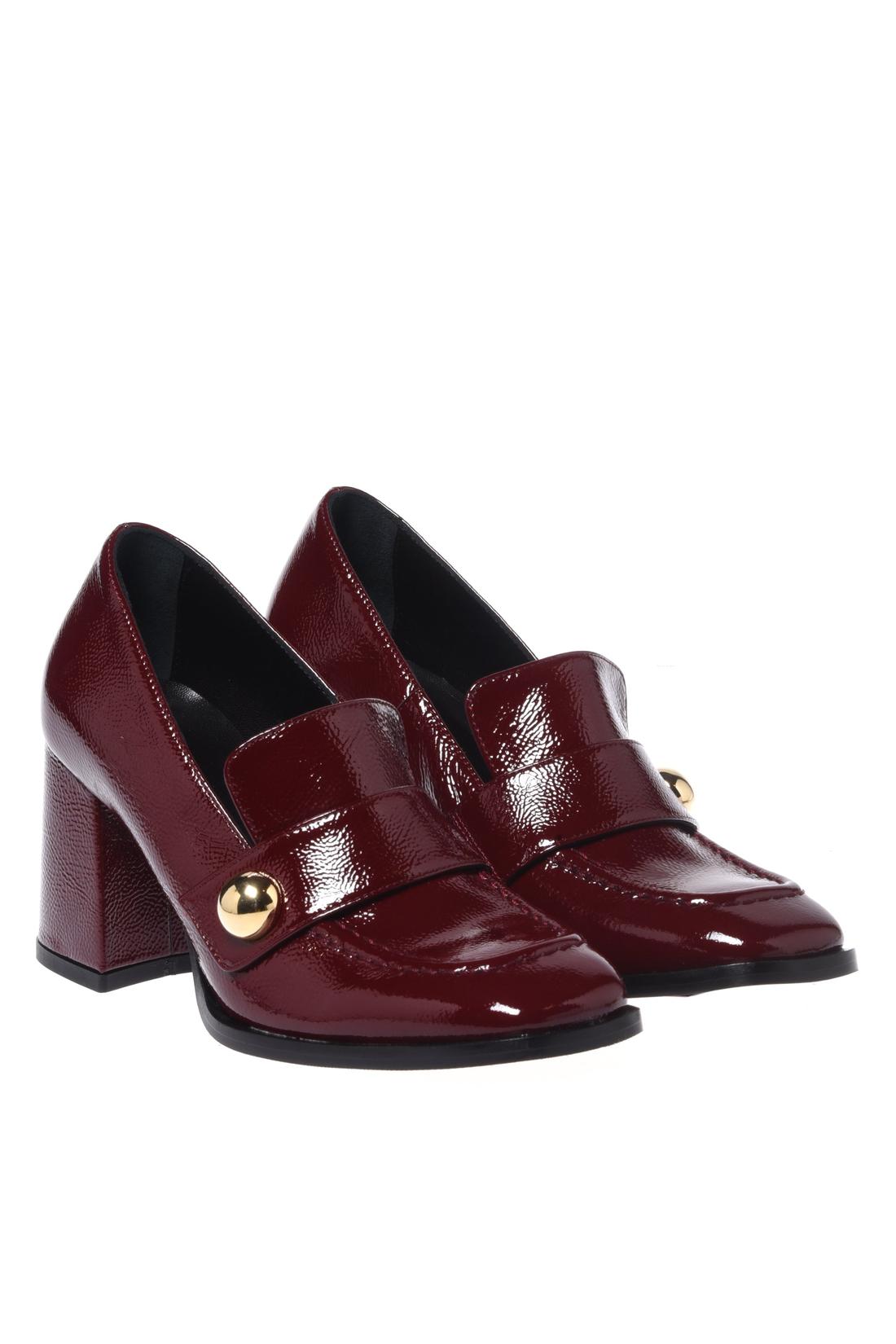 Baldinini-Burgundy Naplak leather heeled loafers-Flache Schuhe-Black-Deal-Outlet-by-ARCHIVIST