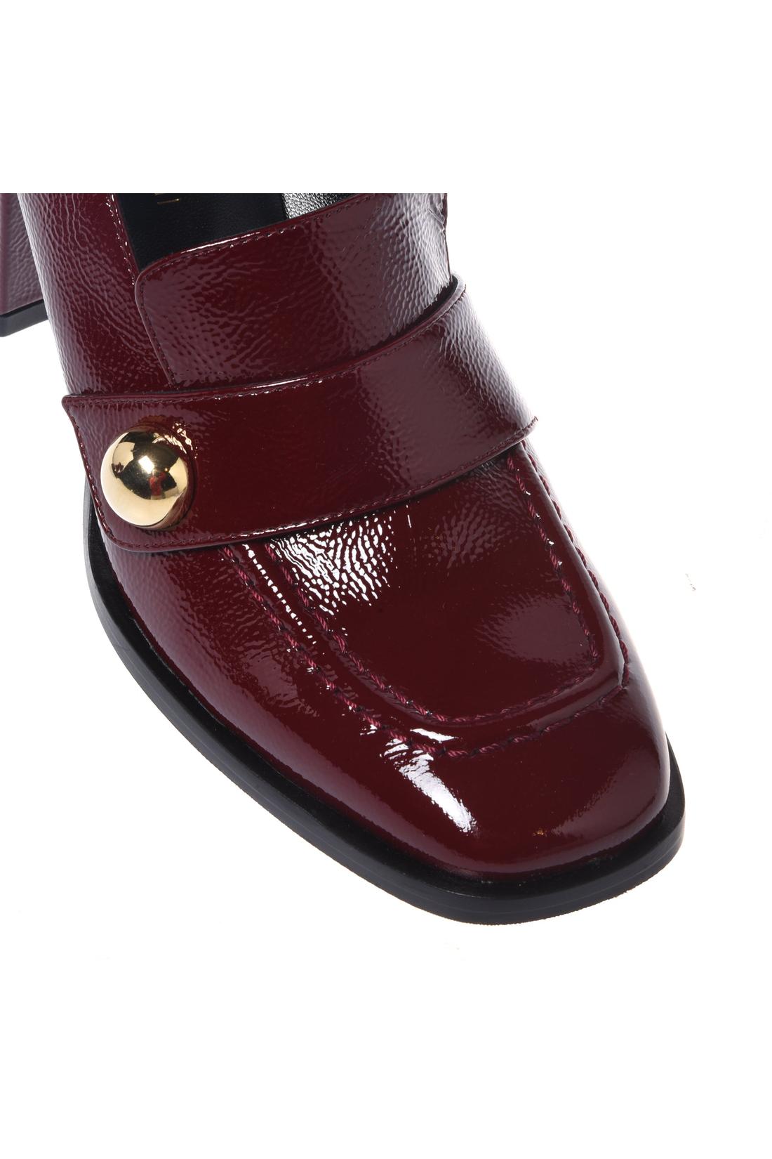 Baldinini-Burgundy Naplak leather heeled loafers-Flache Schuhe-Black-Deal-Outlet-by-ARCHIVIST