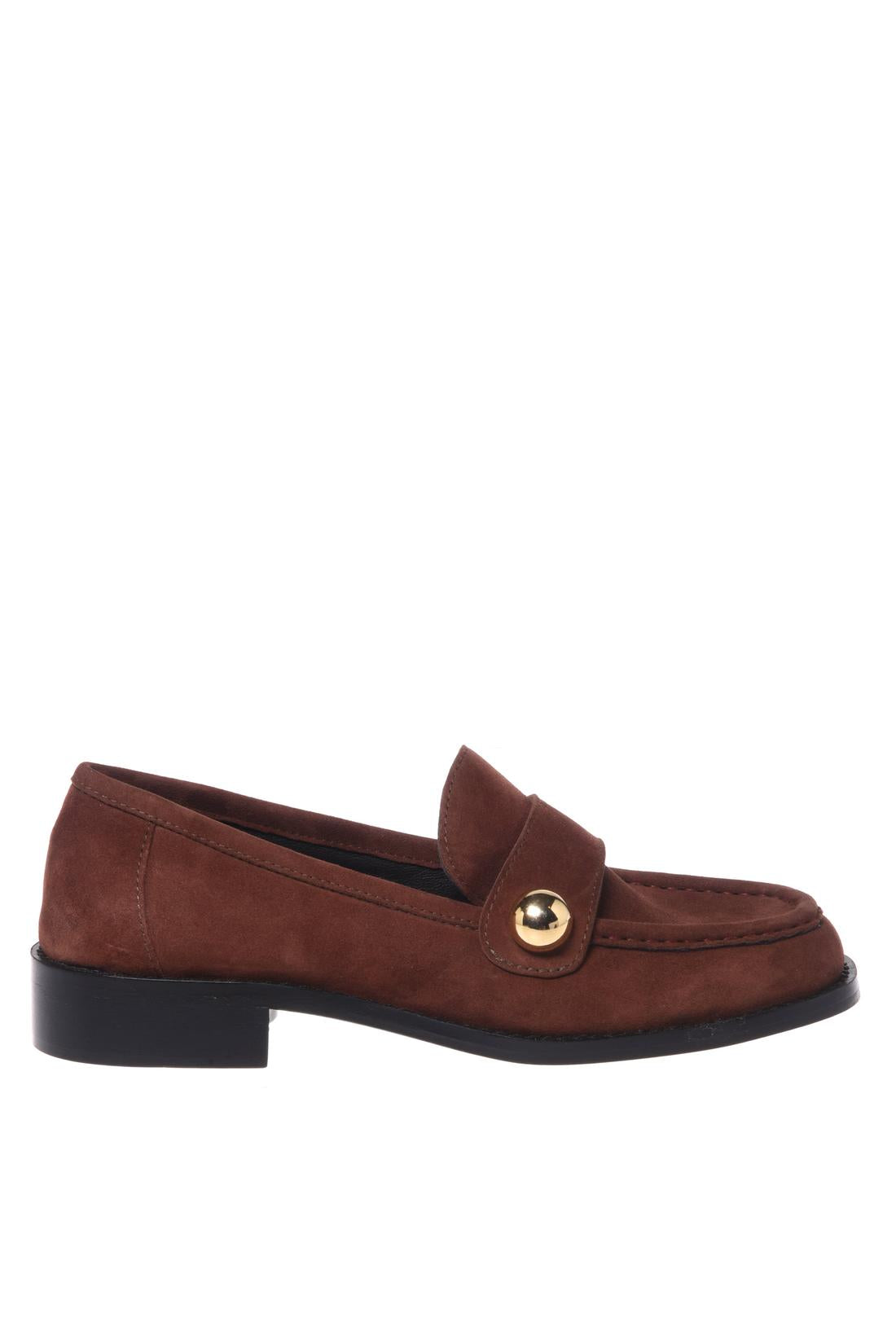 Baldinini-Brown suede loafers-Flache Schuhe-Black-Deal-Outlet-by-ARCHIVIST
