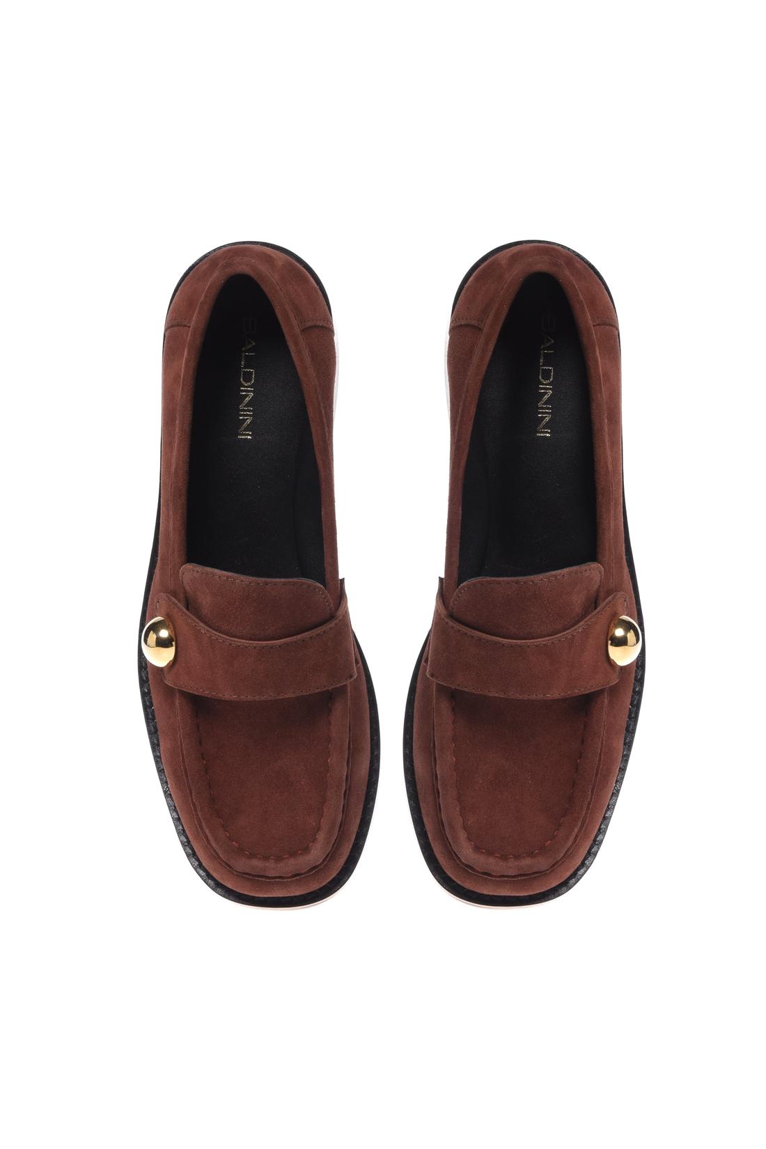 Baldinini-Brown suede loafers-Flache Schuhe-Black-Deal-Outlet-by-ARCHIVIST