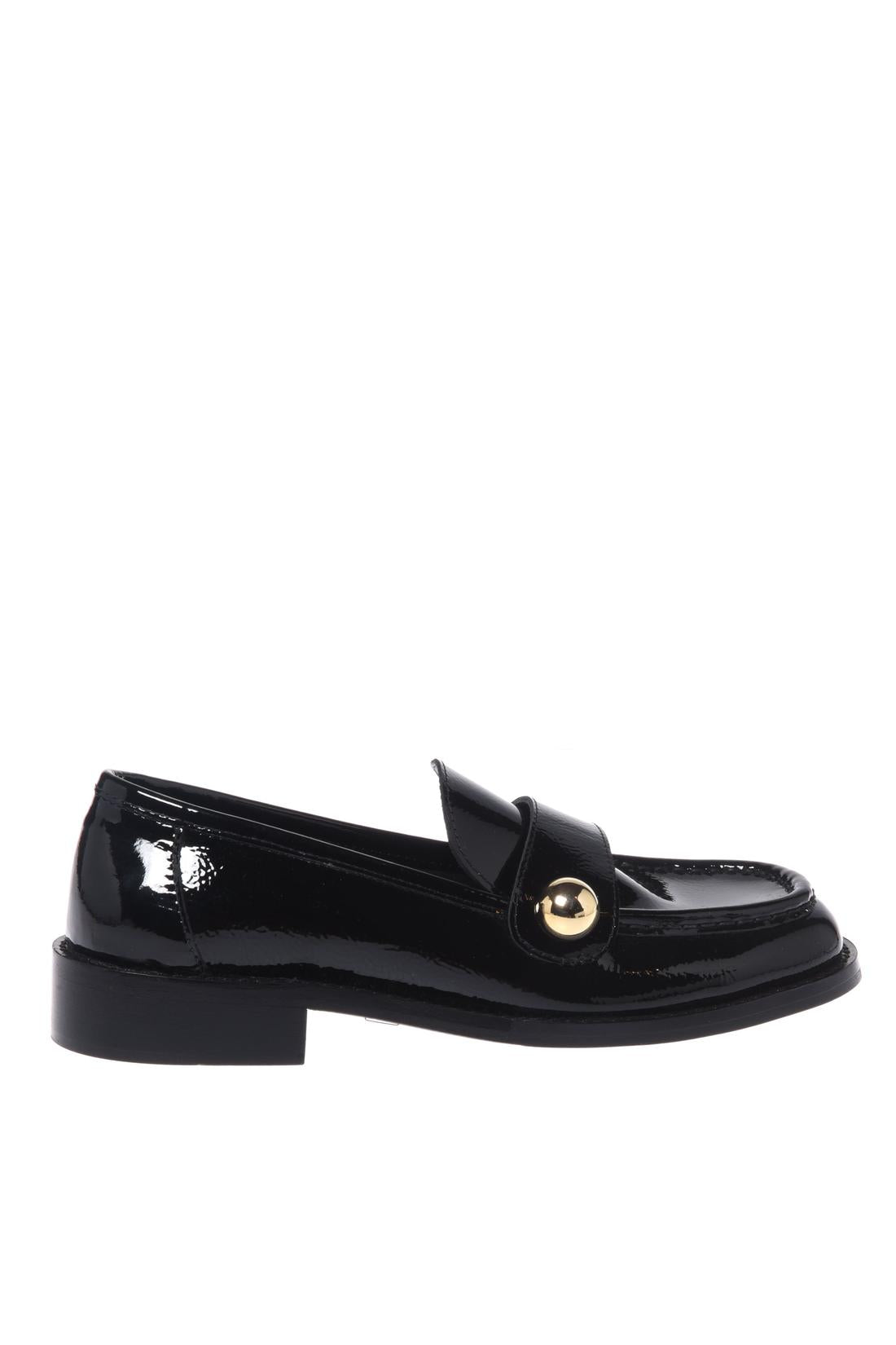 Baldinini-Black Naplak leather loafers-Flache Schuhe-Black-Deal-Outlet-by-ARCHIVIST