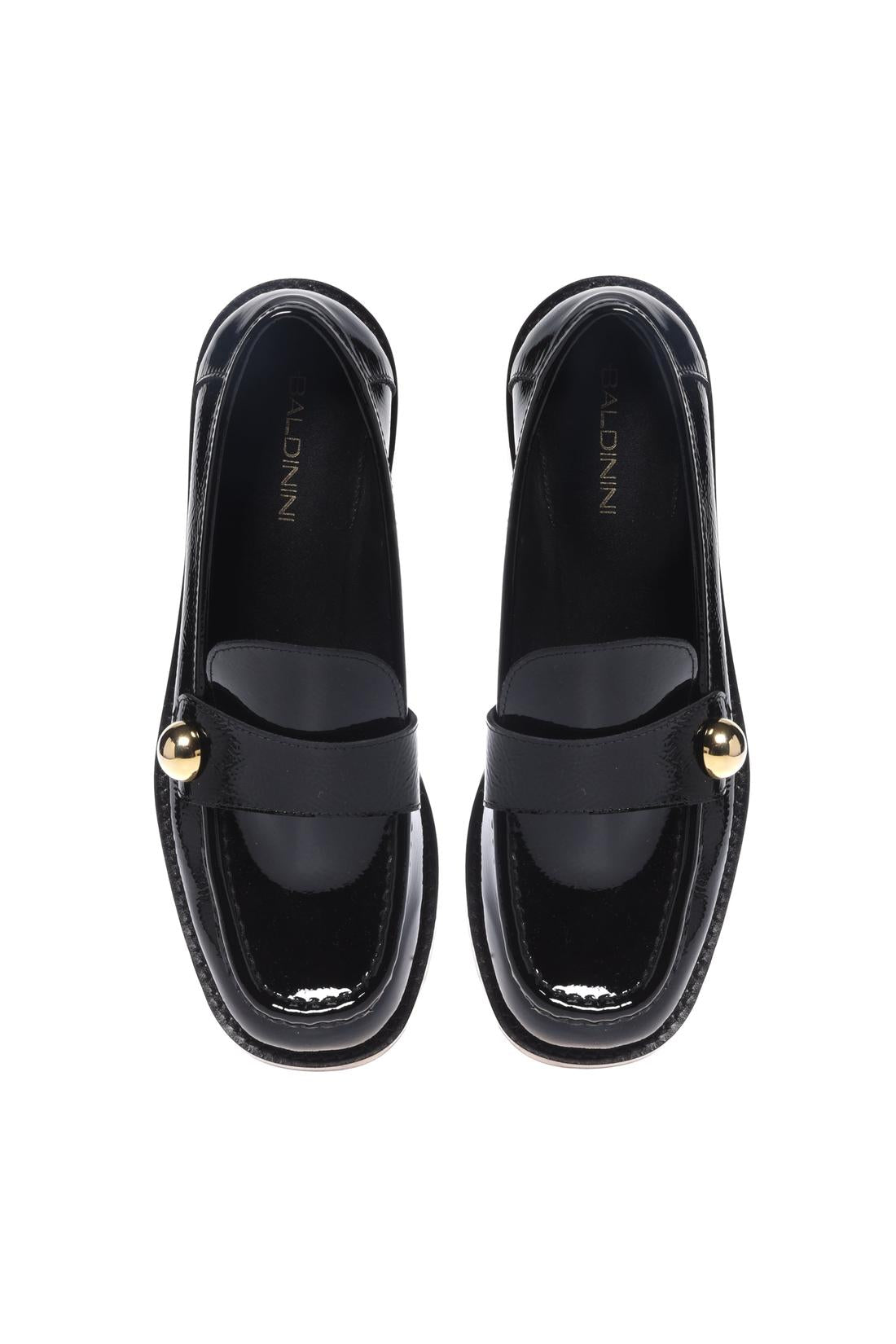 Baldinini-Black Naplak leather loafers-Flache Schuhe-Black-Deal-Outlet-by-ARCHIVIST