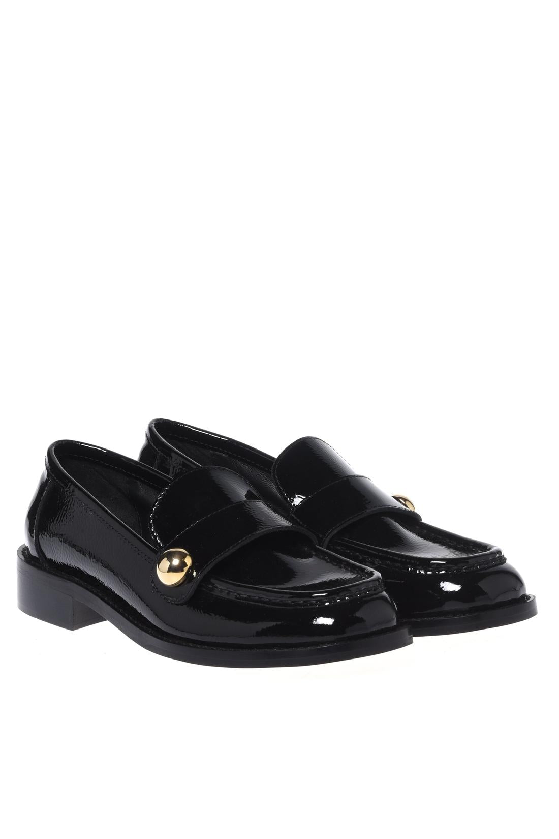 Baldinini-Black Naplak leather loafers-Flache Schuhe-Black-Deal-Outlet-by-ARCHIVIST