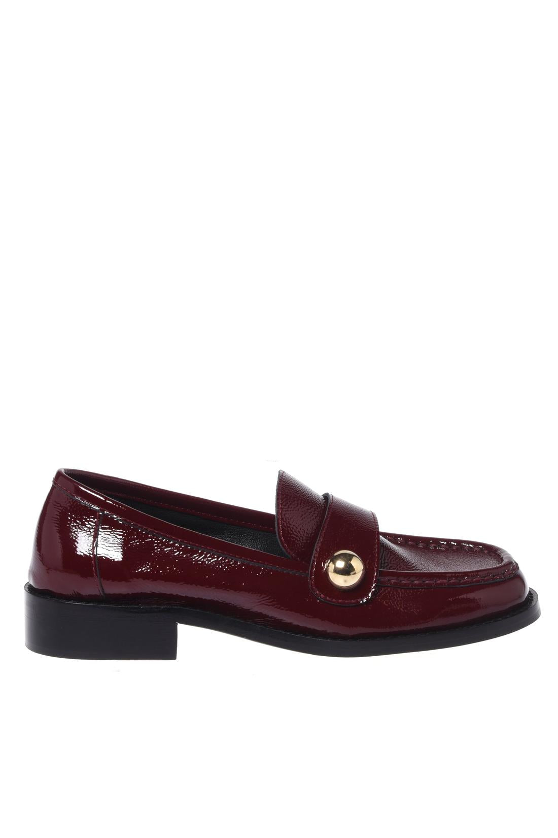 Baldinini-Burgundy Naplak leather loafers-Flache Schuhe-Black-Deal-Outlet-by-ARCHIVIST