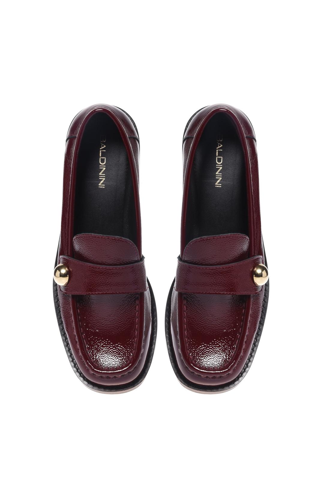 Baldinini-Burgundy Naplak leather loafers-Flache Schuhe-Black-Deal-Outlet-by-ARCHIVIST