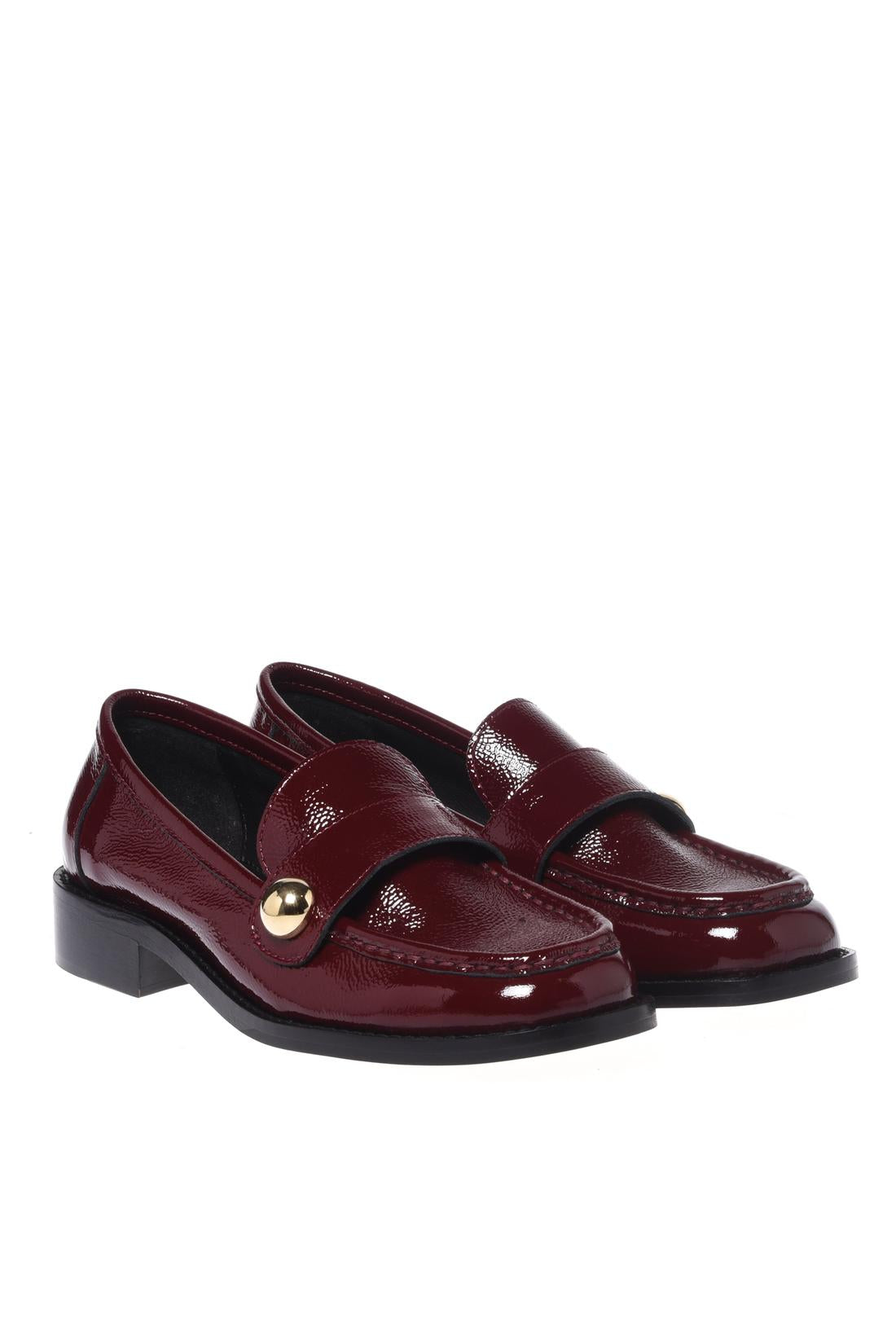 Baldinini-Burgundy Naplak leather loafers-Flache Schuhe-Black-Deal-Outlet-by-ARCHIVIST