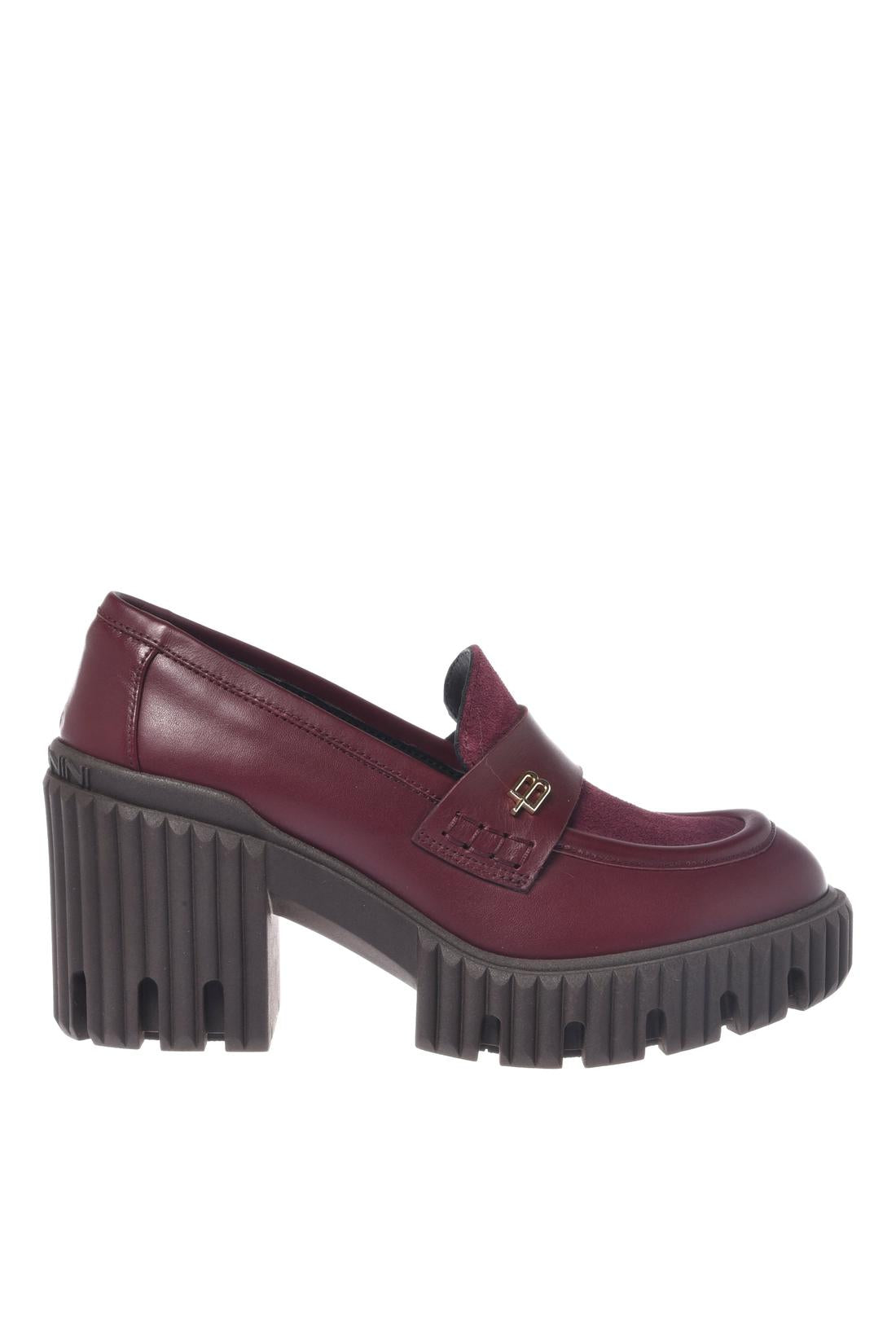 Baldinini-Burgundy suede and leather loafers-Flache Schuhe-Black-Deal-Outlet-by-ARCHIVIST