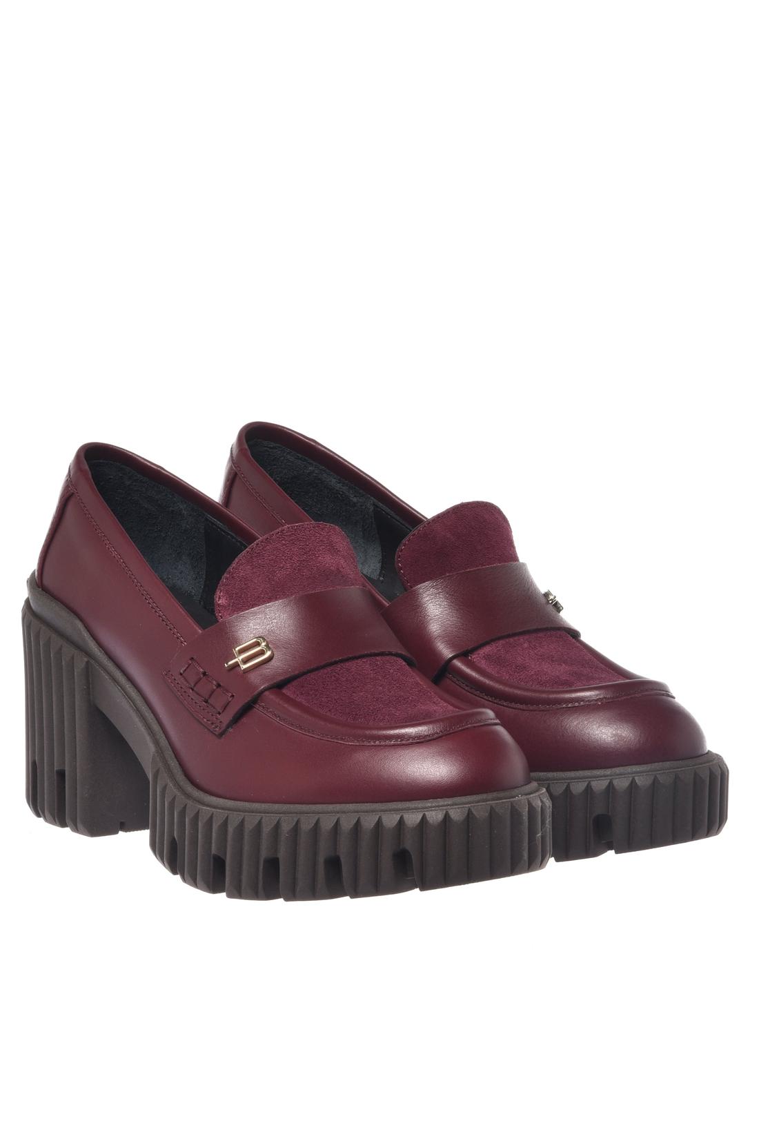 Baldinini-Burgundy suede and leather loafers-Flache Schuhe-Black-Deal-Outlet-by-ARCHIVIST