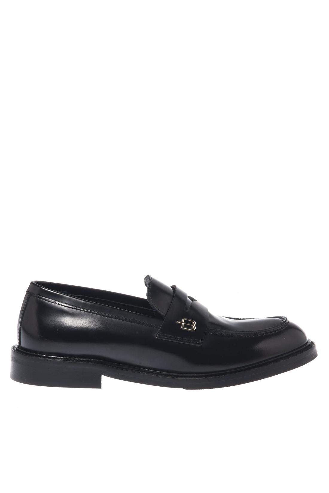 Baldinini-Black brushed leather loafers-Flache Schuhe-Black-Deal-Outlet-by-ARCHIVIST