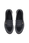 Baldinini-Black brushed leather loafers-Flache Schuhe-Black-Deal-Outlet-by-ARCHIVIST