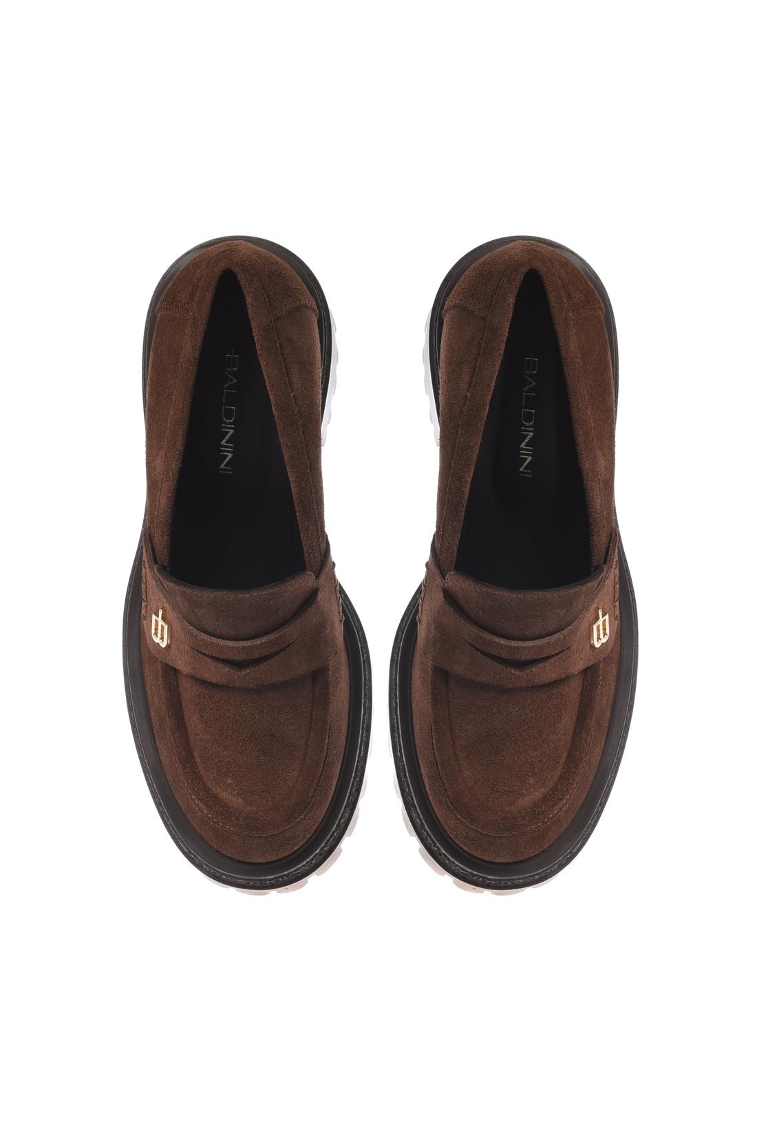 Baldinini-Dark brown suede leather loafers-Pumps-Black-Deal-Outlet-by-ARCHIVIST