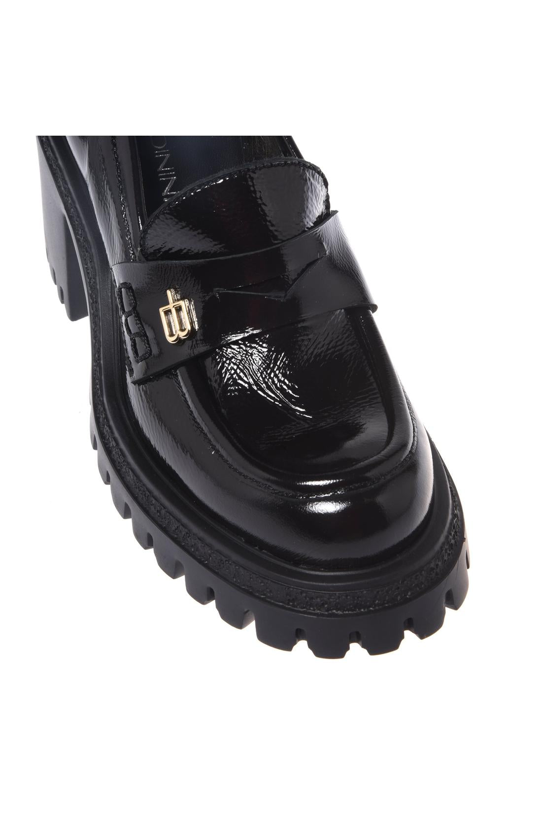 Baldinini-Black Naplak leather heeled loafers-Pumps-Black-Deal-Outlet-by-ARCHIVIST