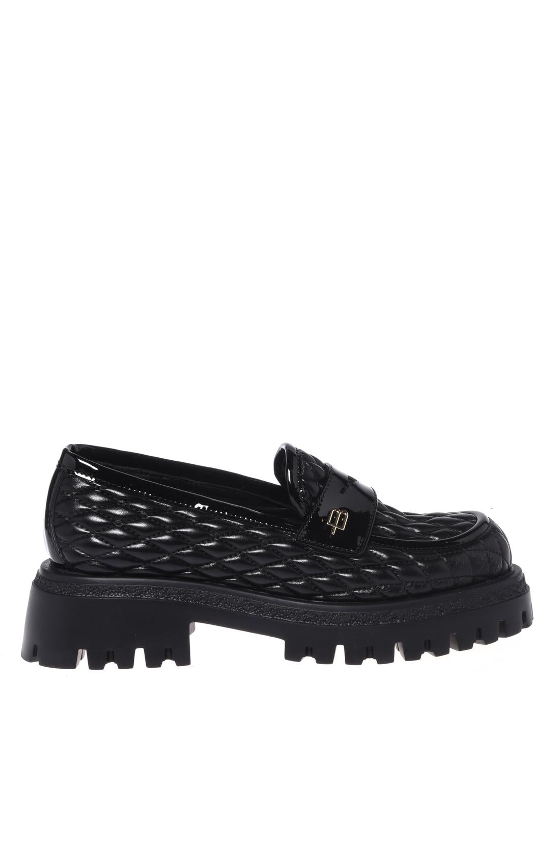 Baldinini-Black quilted eco-Nappa loafers-Flache Schuhe-Black-Deal-Outlet-by-ARCHIVIST