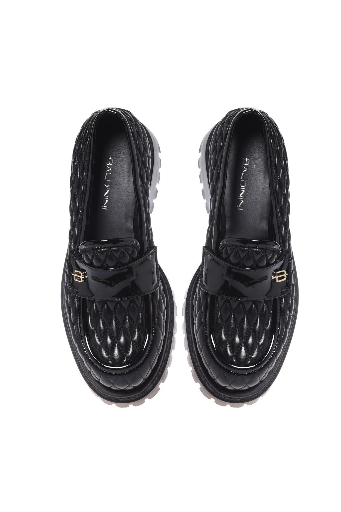Baldinini-Black quilted eco-Nappa loafers-Flache Schuhe-Black-Deal-Outlet-by-ARCHIVIST