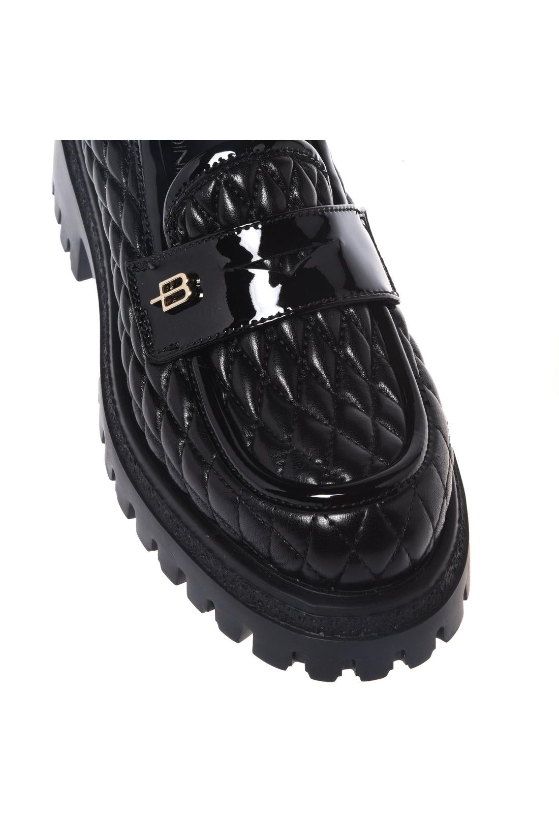 Baldinini-Black quilted eco-Nappa loafers-Flache Schuhe-Black-Deal-Outlet-by-ARCHIVIST