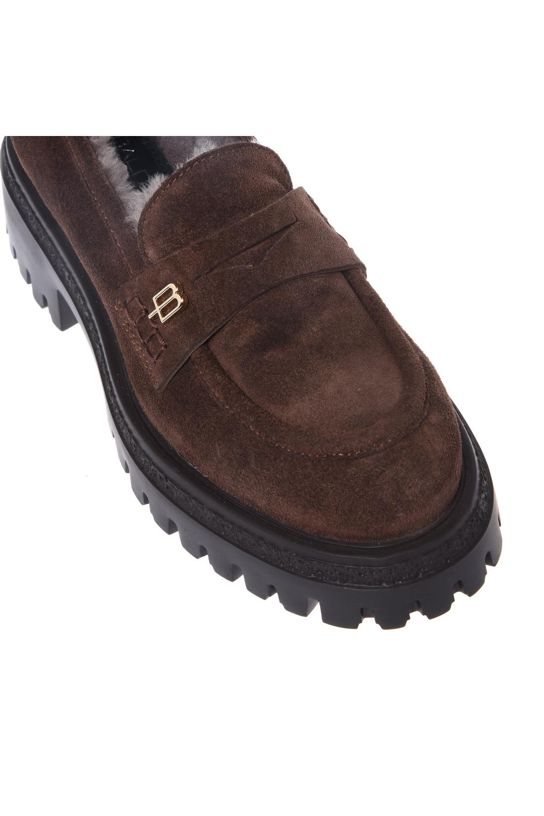 Baldinini-Dark brown suede leather loafers-Flache Schuhe-Black-Deal-Outlet-by-ARCHIVIST