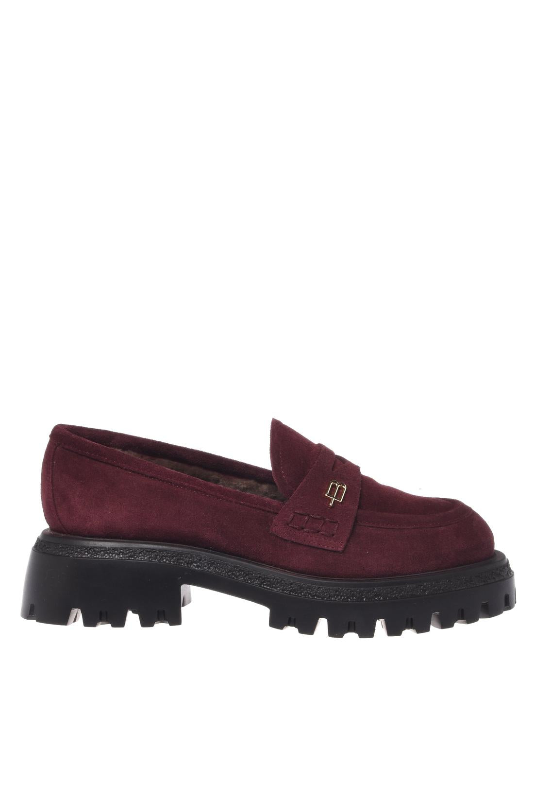 Baldinini-Burgundy suede leather loafers-Flache Schuhe-Black-Deal-Outlet-by-ARCHIVIST