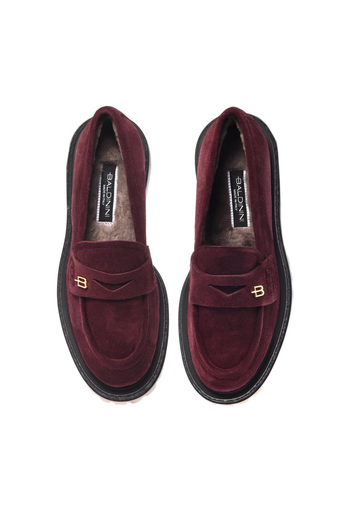 Baldinini-Burgundy suede leather loafers-Flache Schuhe-Black-Deal-Outlet-by-ARCHIVIST