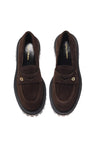 Baldinini-Dark brown suede leather loafers-Flache Schuhe-Black-Deal-Outlet-by-ARCHIVIST