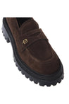 Baldinini-Dark brown suede leather loafers-Flache Schuhe-Black-Deal-Outlet-by-ARCHIVIST