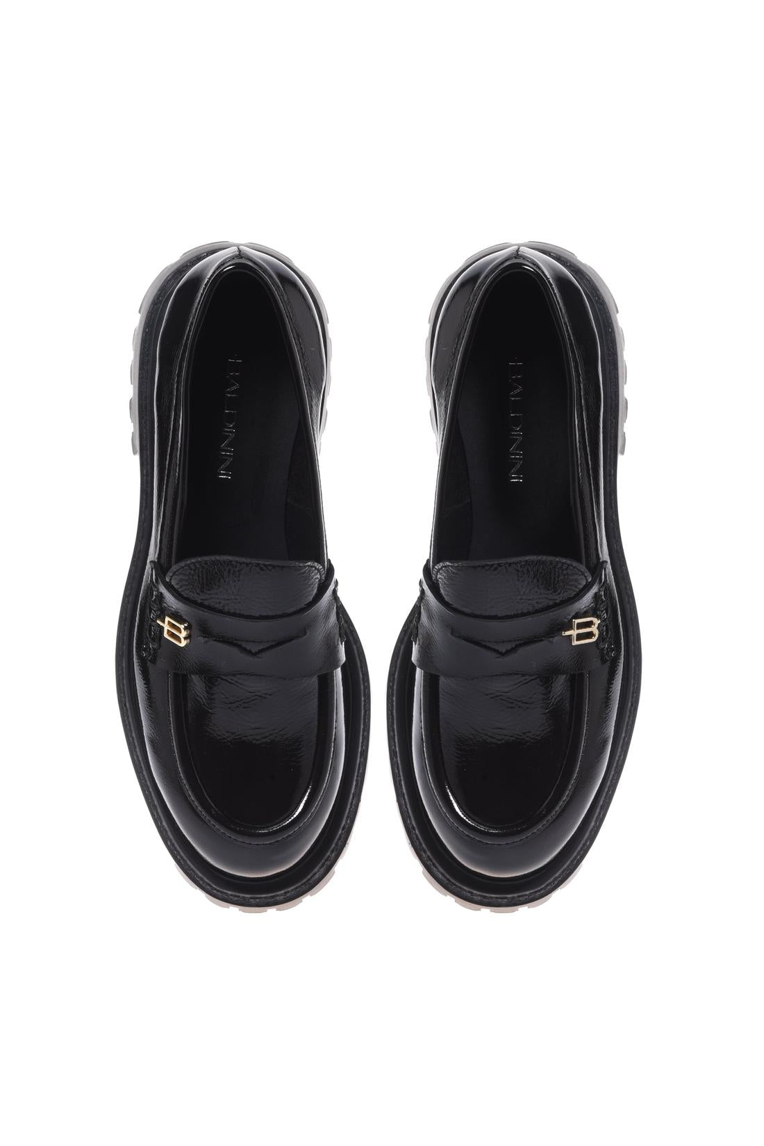 Baldinini-Black Naplak leather loafers-Flache Schuhe-Black-Deal-Outlet-by-ARCHIVIST