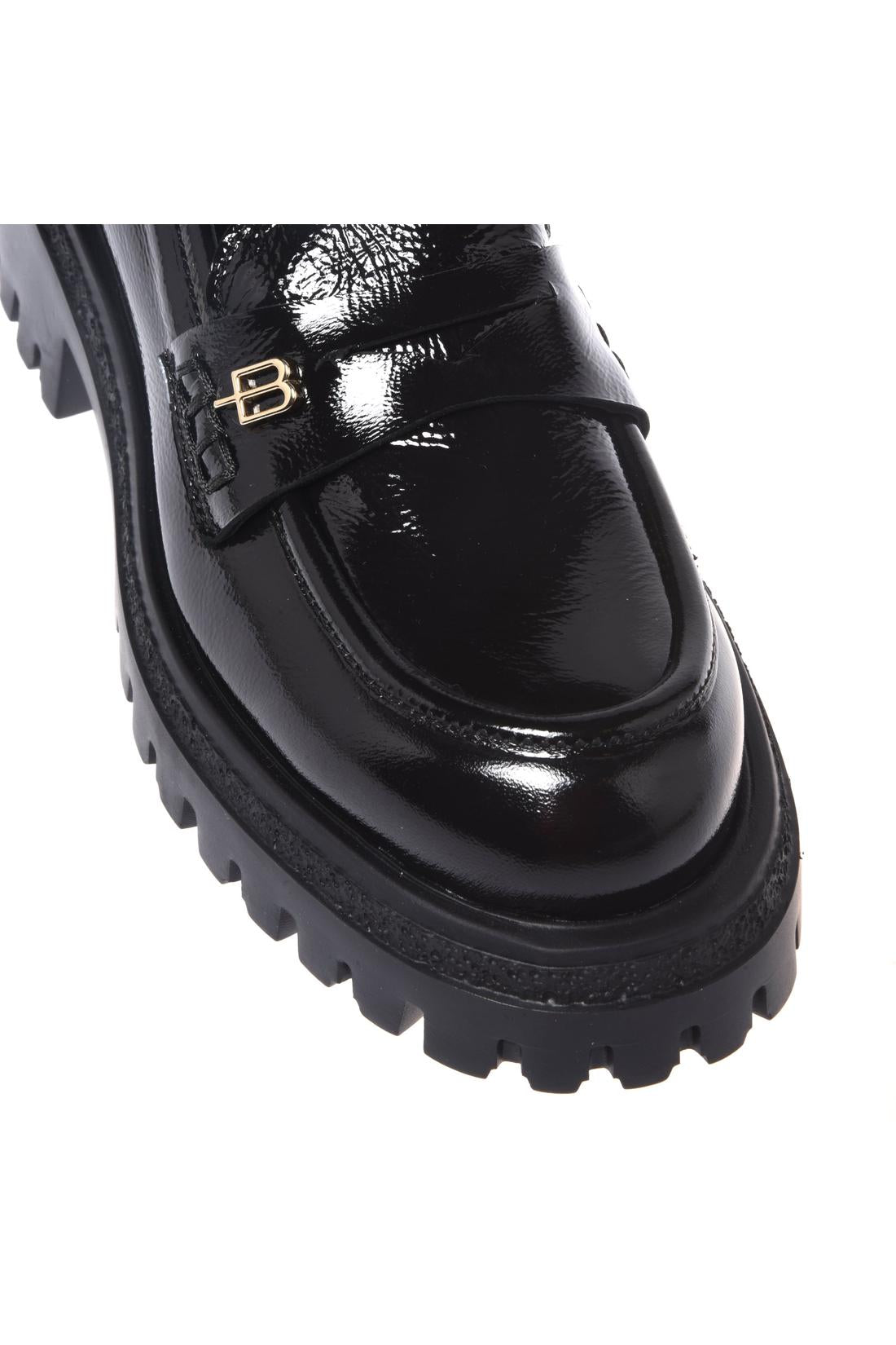 Baldinini-Black Naplak leather loafers-Flache Schuhe-Black-Deal-Outlet-by-ARCHIVIST