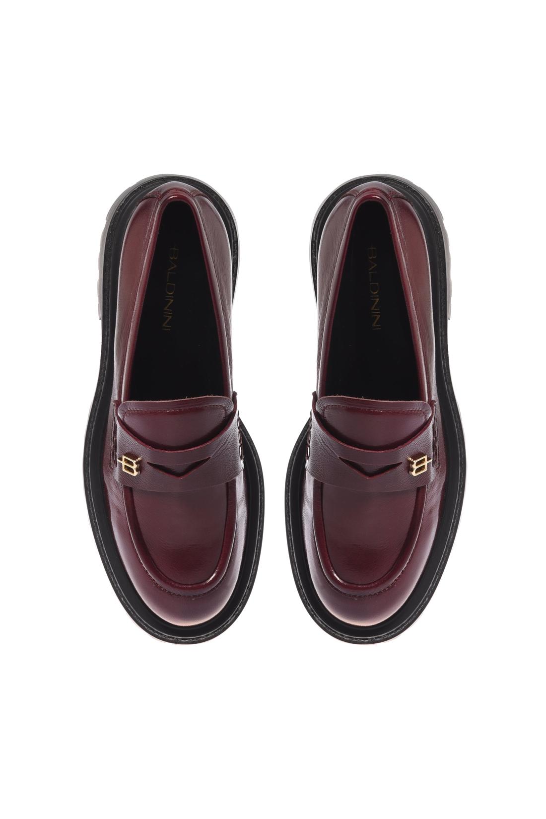 Baldinini-Burgundy Naplak leather loafers-Flache Schuhe-Black-Deal-Outlet-by-ARCHIVIST