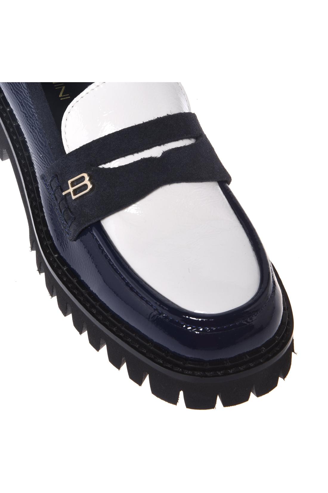 Blue and white Naplak loafers