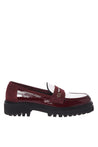 Baldinini-Burgundy and white Naplak leather loafers-Flache Schuhe-Black-Deal-Outlet-by-ARCHIVIST