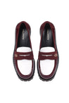 Baldinini-Burgundy and white Naplak leather loafers-Flache Schuhe-Black-Deal-Outlet-by-ARCHIVIST