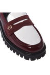 Baldinini-Burgundy and white Naplak leather loafers-Flache Schuhe-Black-Deal-Outlet-by-ARCHIVIST