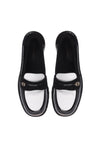 Baldinini-Black and white Naplak leather loafers-Flache Schuhe-Black-Deal-Outlet-by-ARCHIVIST