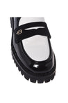 Baldinini-Black and white Naplak leather loafers-Flache Schuhe-Black-Deal-Outlet-by-ARCHIVIST