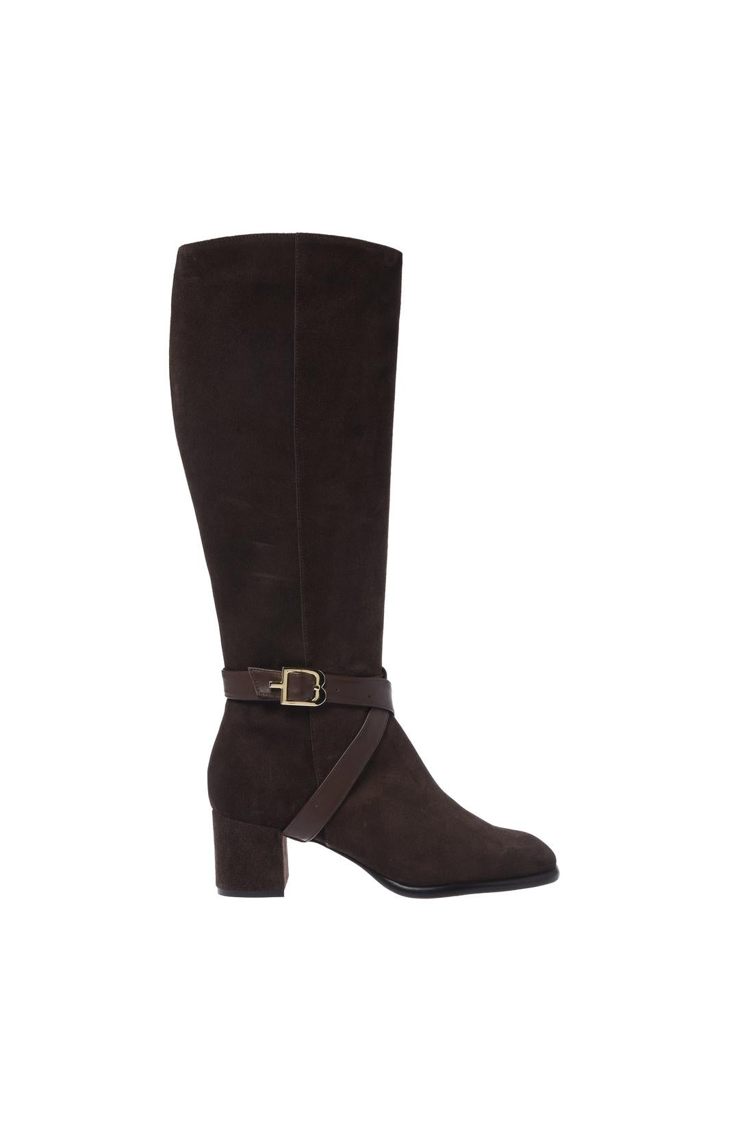 Baldinini-Dark brown suede and leather boots-Stiefel & Stiefeletten-Black-Deal-Outlet-by-ARCHIVIST