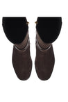 Baldinini-Dark brown suede and leather boots-Stiefel & Stiefeletten-Black-Deal-Outlet-by-ARCHIVIST
