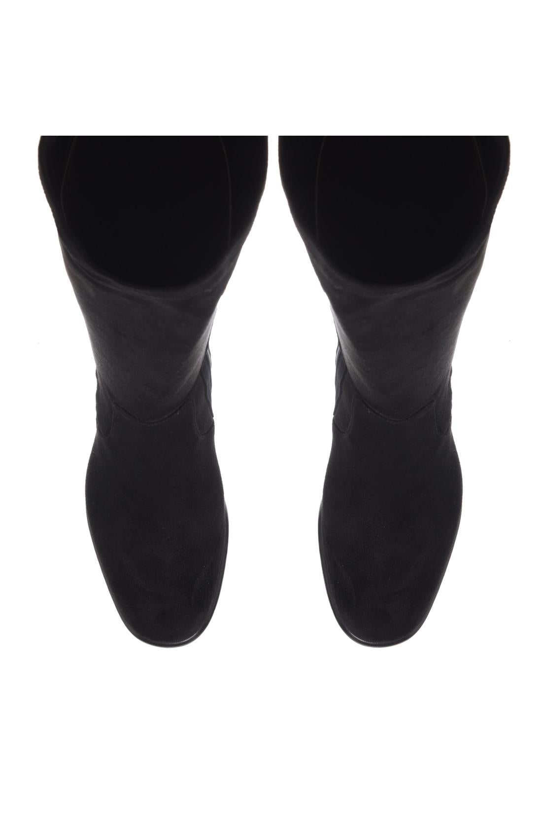 Black eco-suede boots