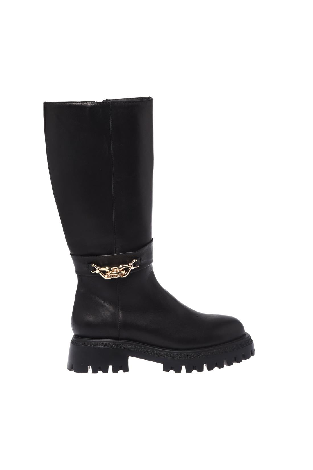 Baldinini-Black leather boots-Stiefel & Stiefeletten-Black-Deal-Outlet-by-ARCHIVIST