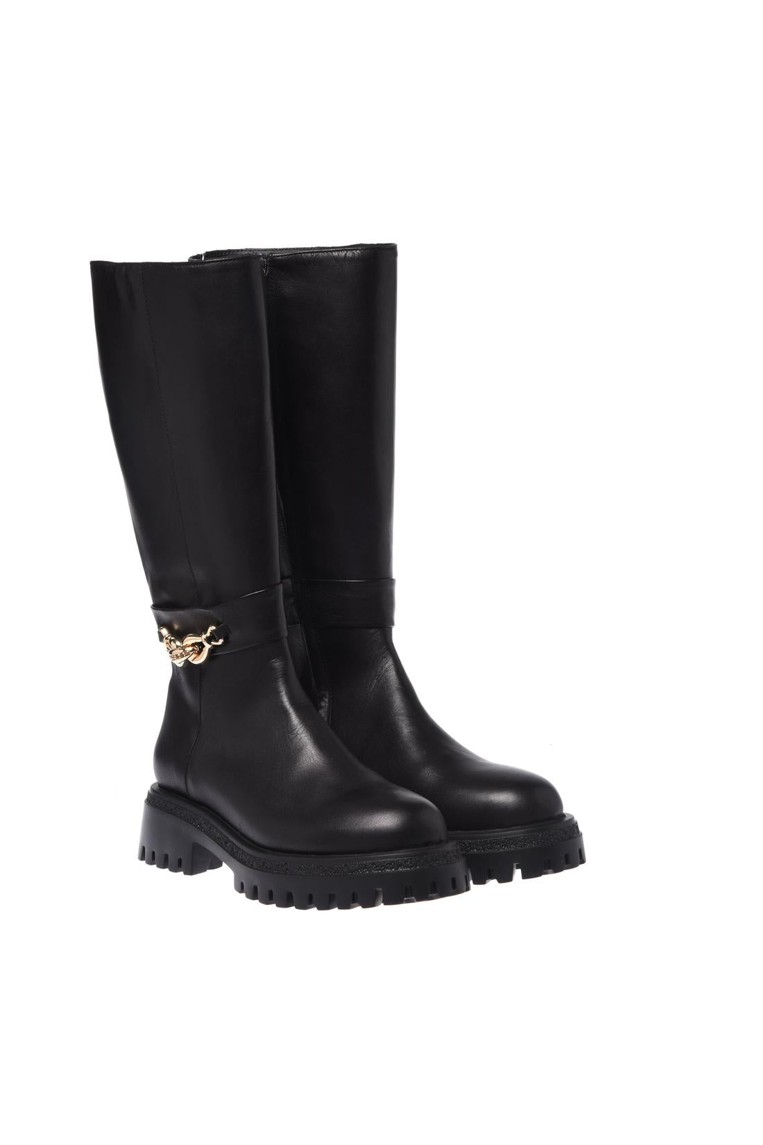 Baldinini-Black leather boots-Stiefel & Stiefeletten-Black-Deal-Outlet-by-ARCHIVIST