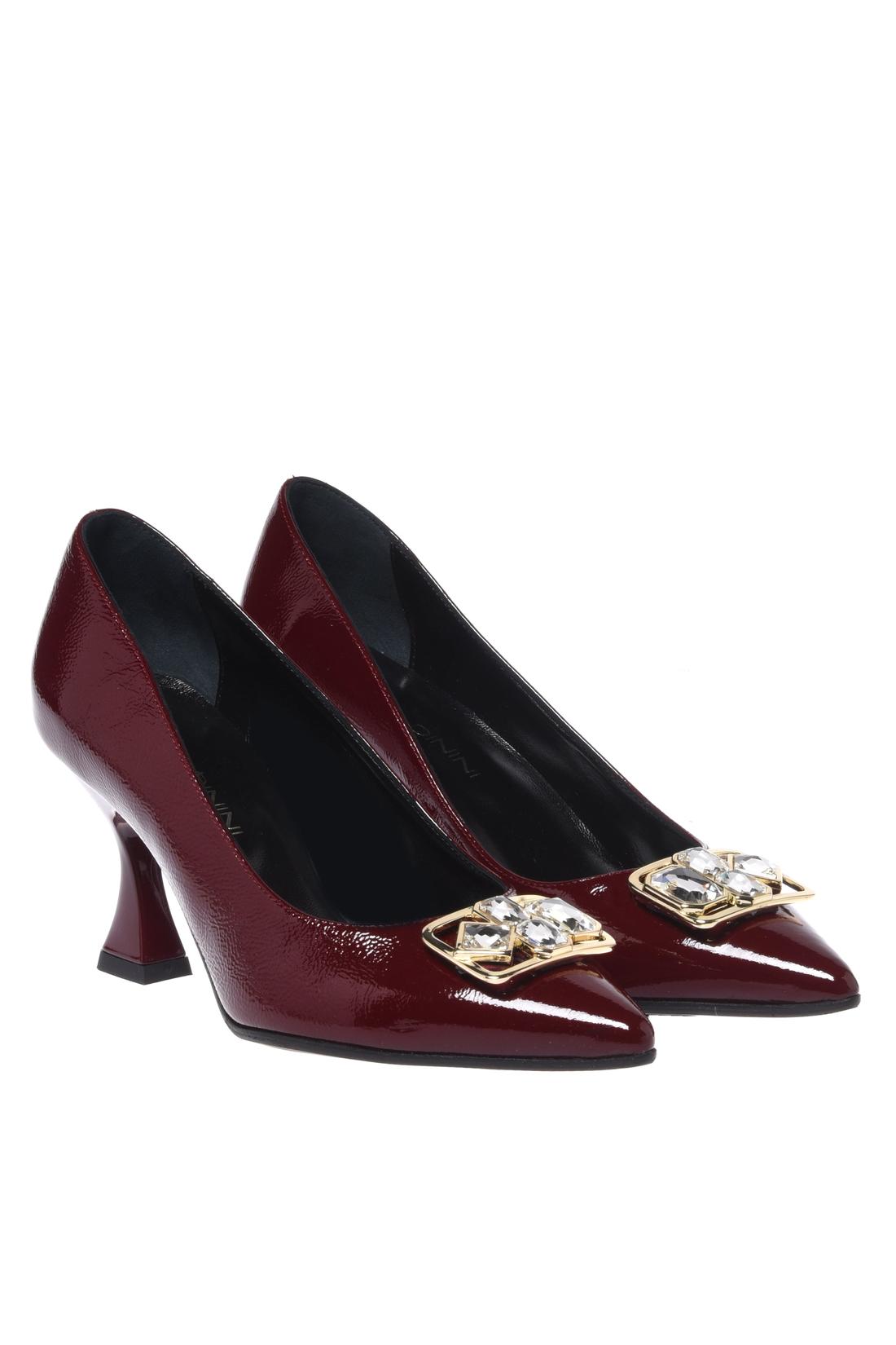 Baldinini-Burgundy Naplak leather court shoes-Pumps-Black-Deal-Outlet-by-ARCHIVIST