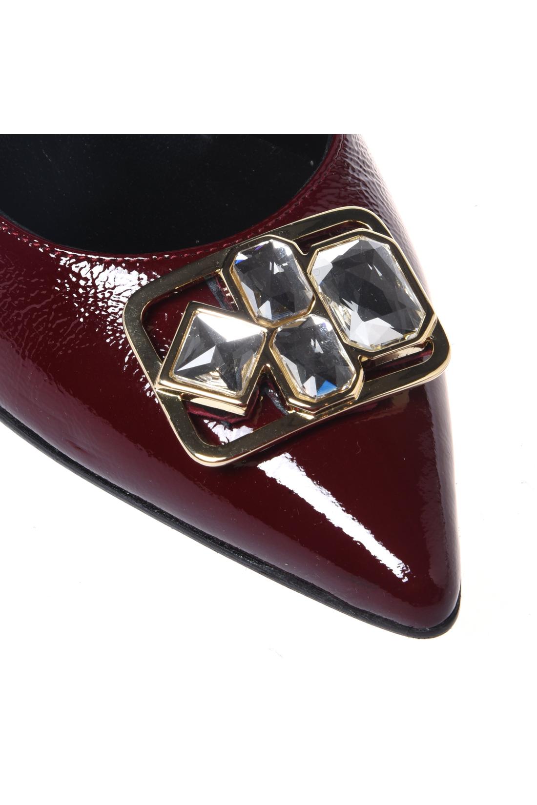 Baldinini-Burgundy Naplak leather court shoes-Pumps-Black-Deal-Outlet-by-ARCHIVIST