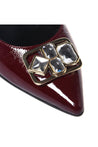 Baldinini-Burgundy Naplak leather court shoes-Pumps-Black-Deal-Outlet-by-ARCHIVIST