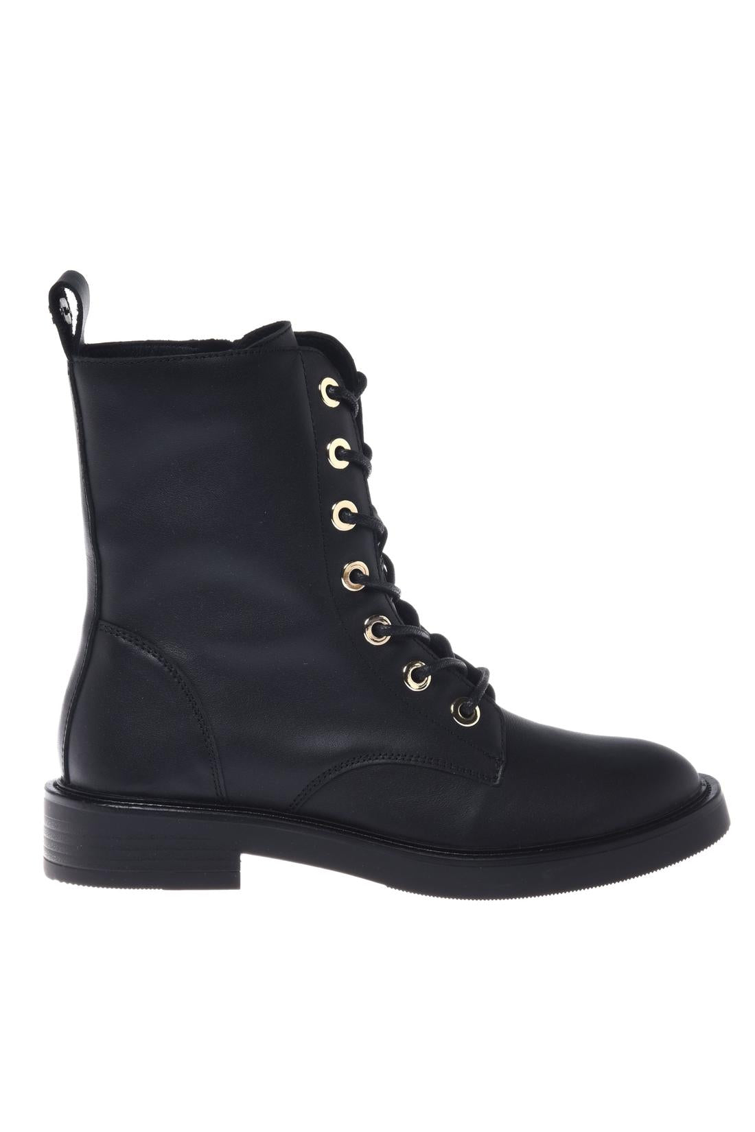 Combat boot in leather black-Baldinini-OUTLET-35-NERO-ARCHIVIST-ARCHIVE-SALE