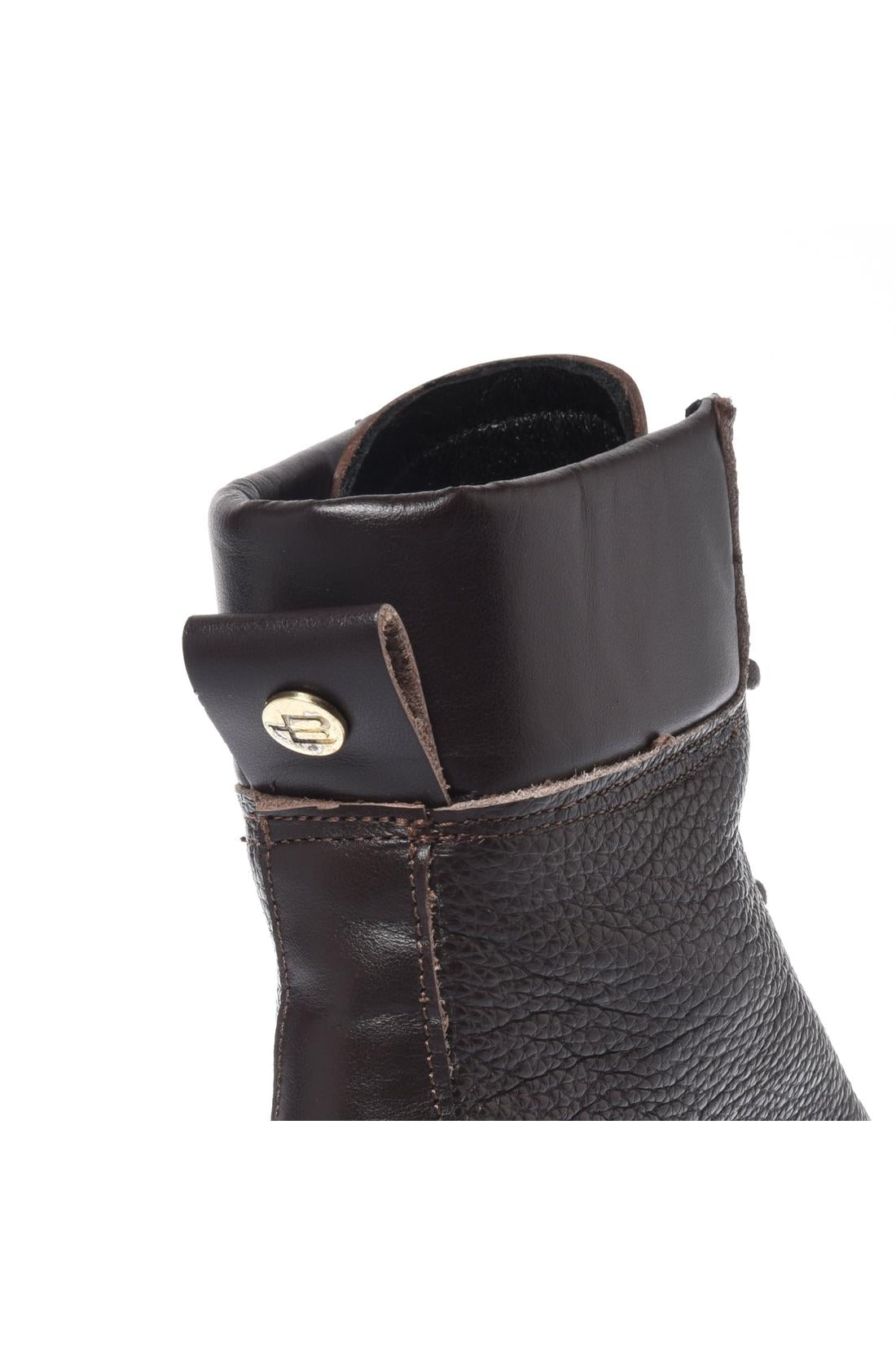 Dark brown leather combat boots-Baldinini-ARCHIVIST