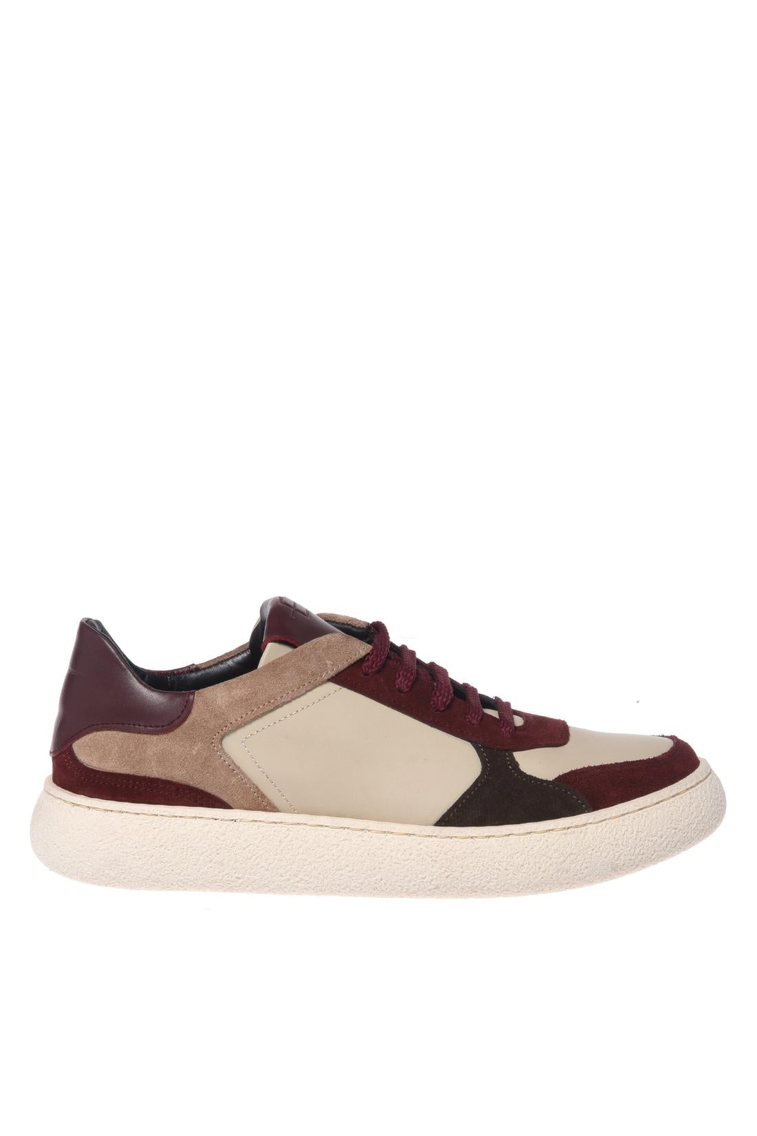 Baldinini-Burgundy suede leather and nude leather trainers-Sneaker-Black-Deal-Outlet-by-ARCHIVIST