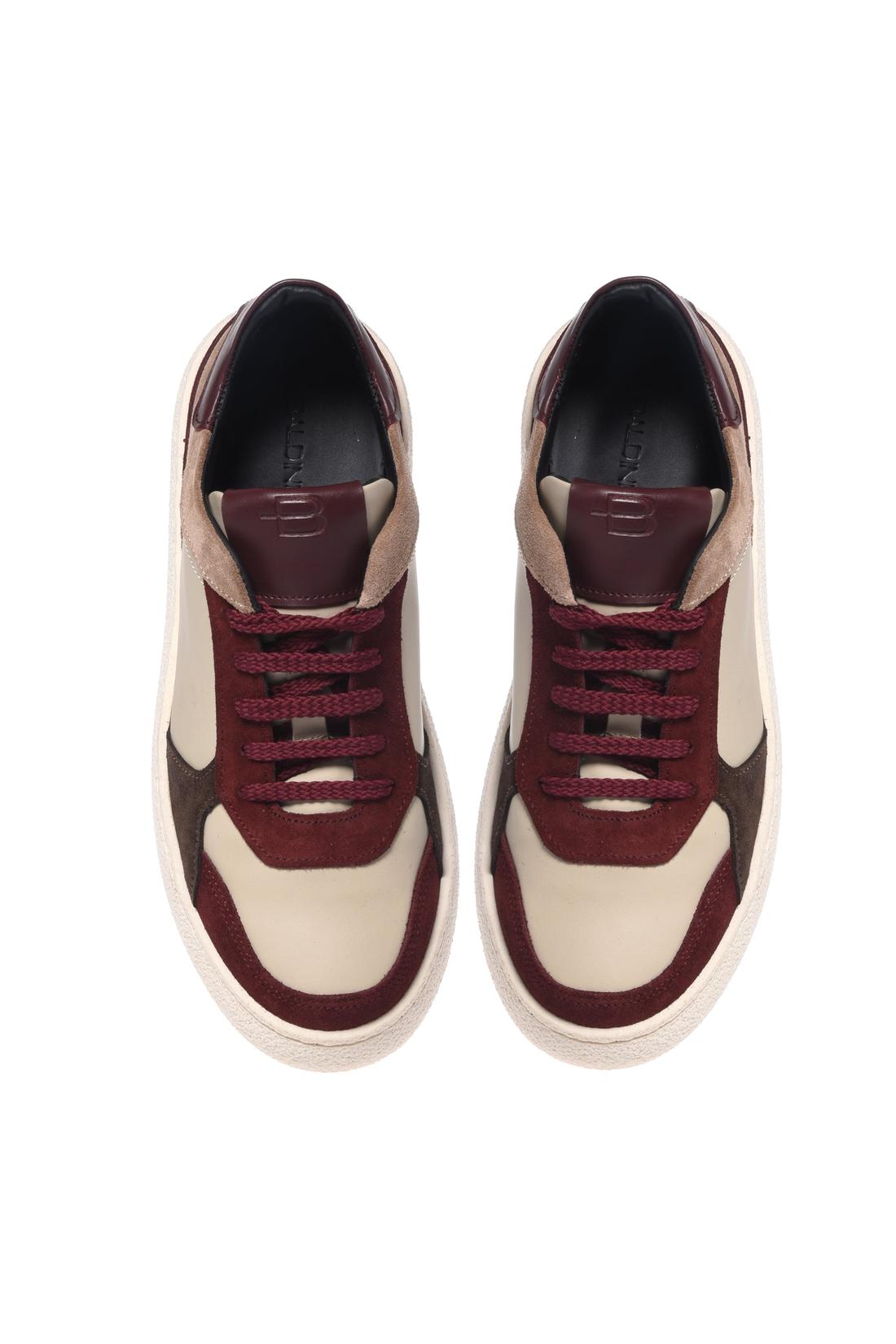Baldinini-Burgundy suede leather and nude leather trainers-Sneaker-Black-Deal-Outlet-by-ARCHIVIST