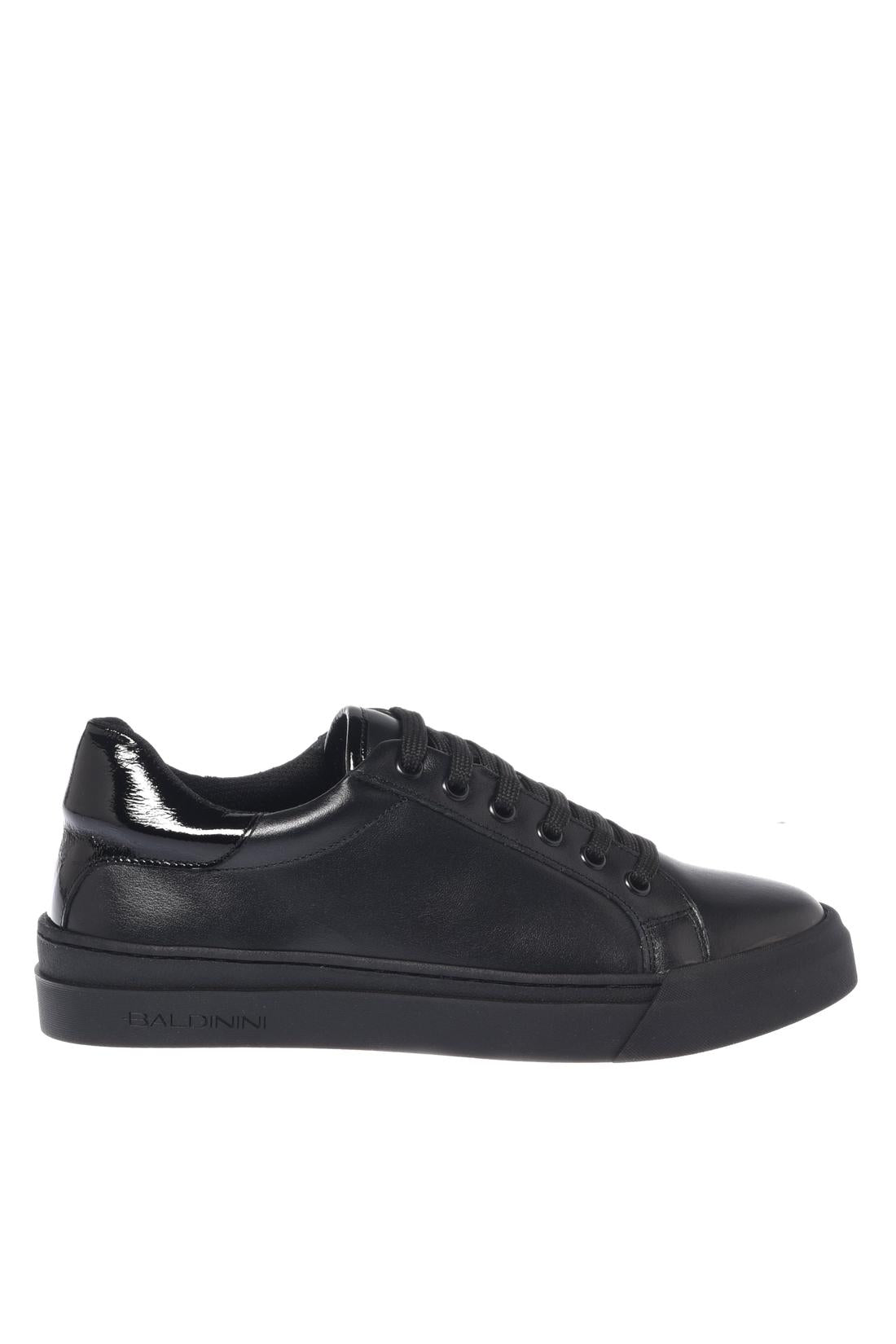 Baldinini-Sneaker in black leather and black naplak-Sneaker-Black-Deal-Outlet-by-ARCHIVIST