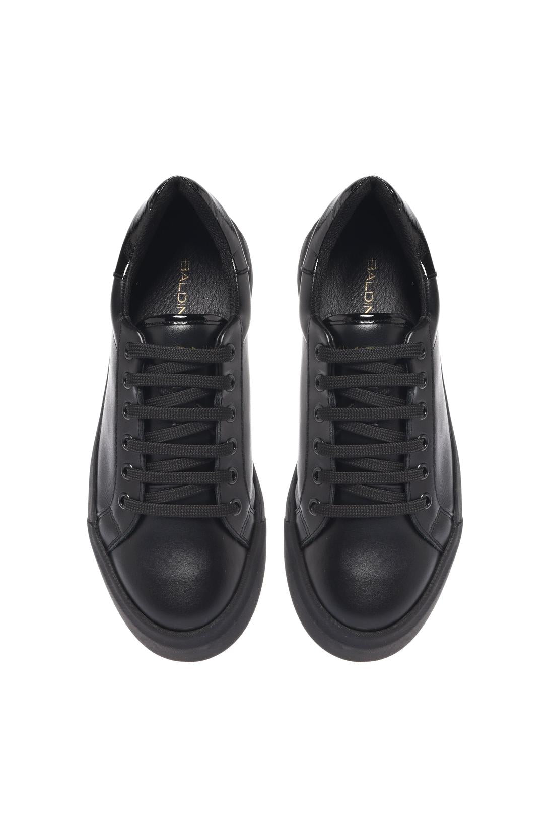 Baldinini-Sneaker in black leather and black naplak-Sneaker-Black-Deal-Outlet-by-ARCHIVIST