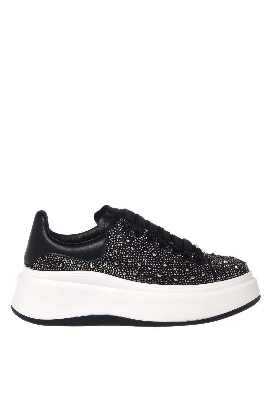 Baldinini-Sneaker with rhinestones in black leather-Sneaker-Black-Deal-Outlet-by-ARCHIVIST