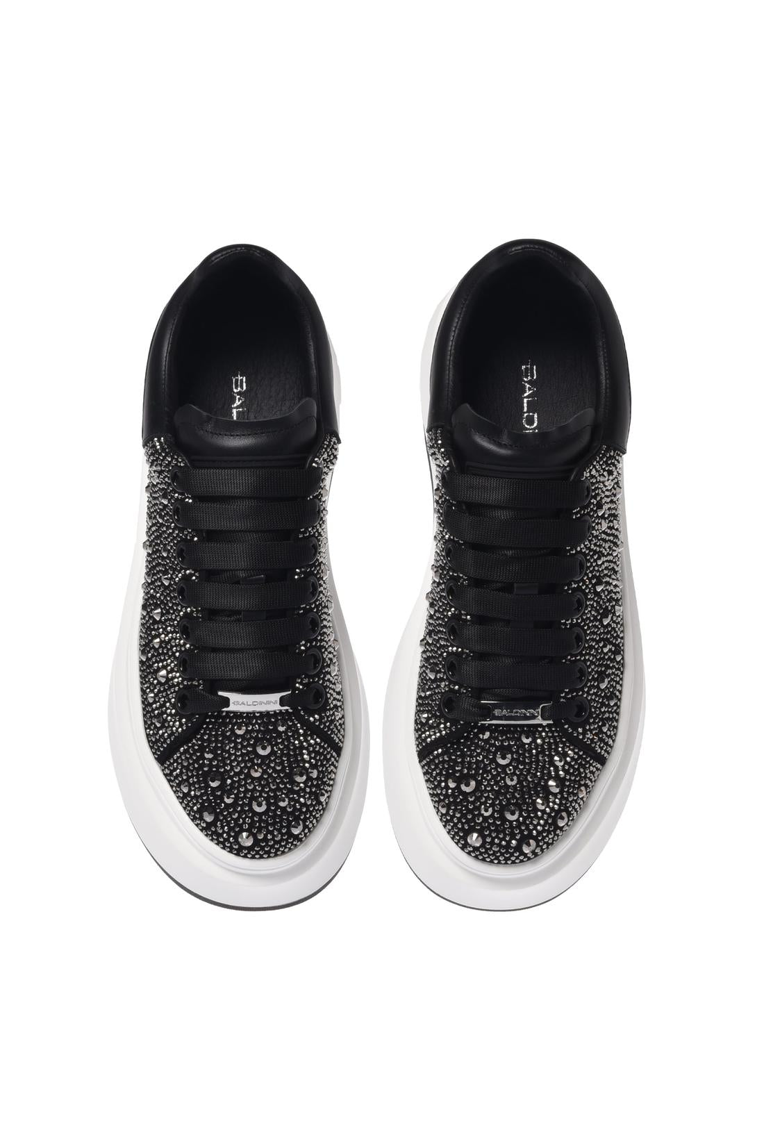 Baldinini-Sneaker with rhinestones in black leather-Sneaker-Black-Deal-Outlet-by-ARCHIVIST