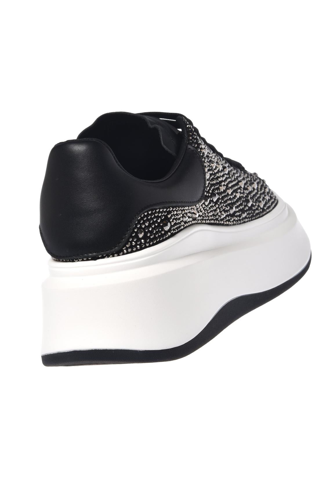 Baldinini-Sneaker with rhinestones in black leather-Sneaker-Black-Deal-Outlet-by-ARCHIVIST